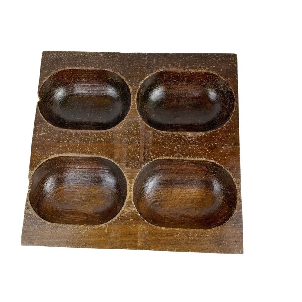 Vtg Wood Coin Sorting Tray Till Insert Primitive Rustic Trinket Farmhouse Decor